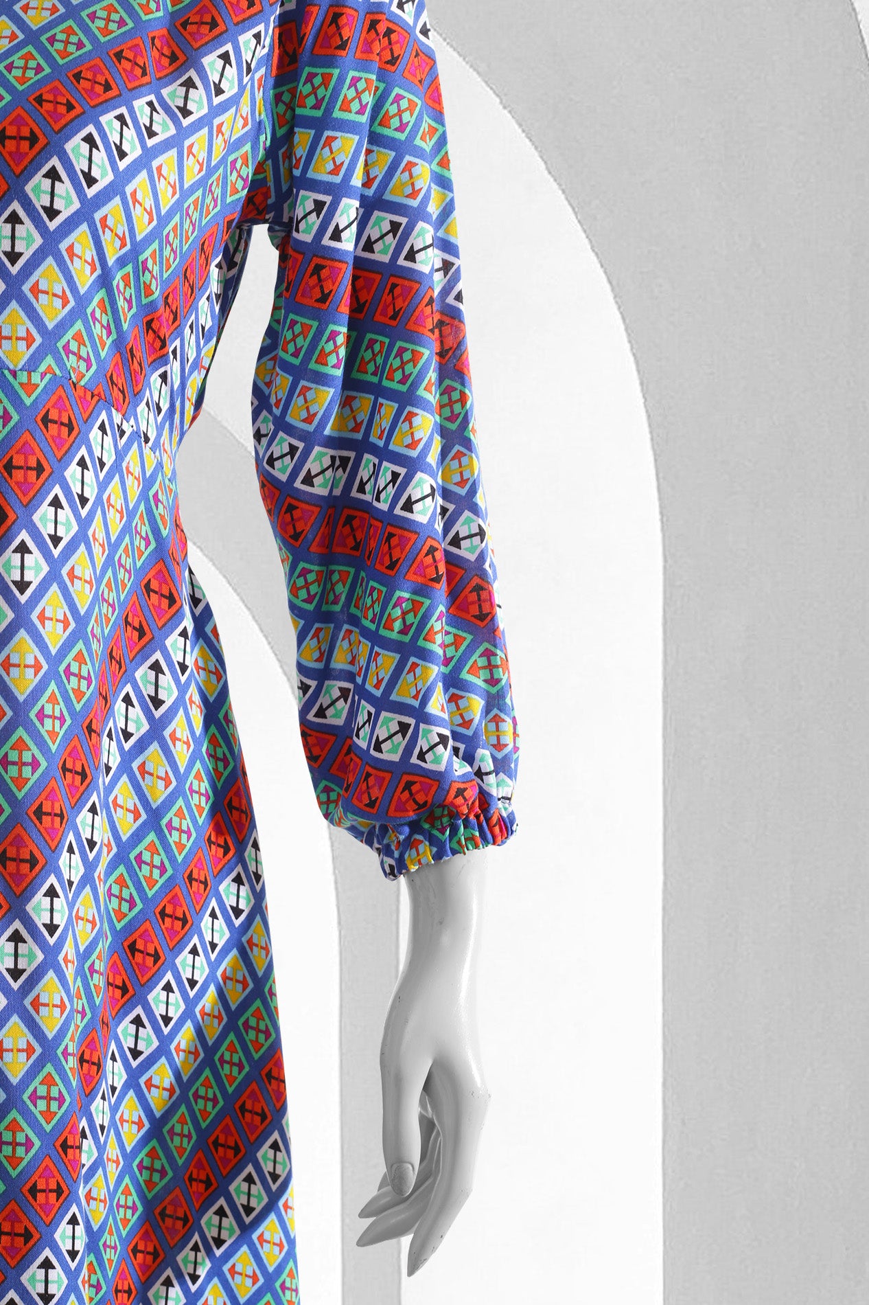 Colourful Abstraction Linen Maxi Top - Stitched