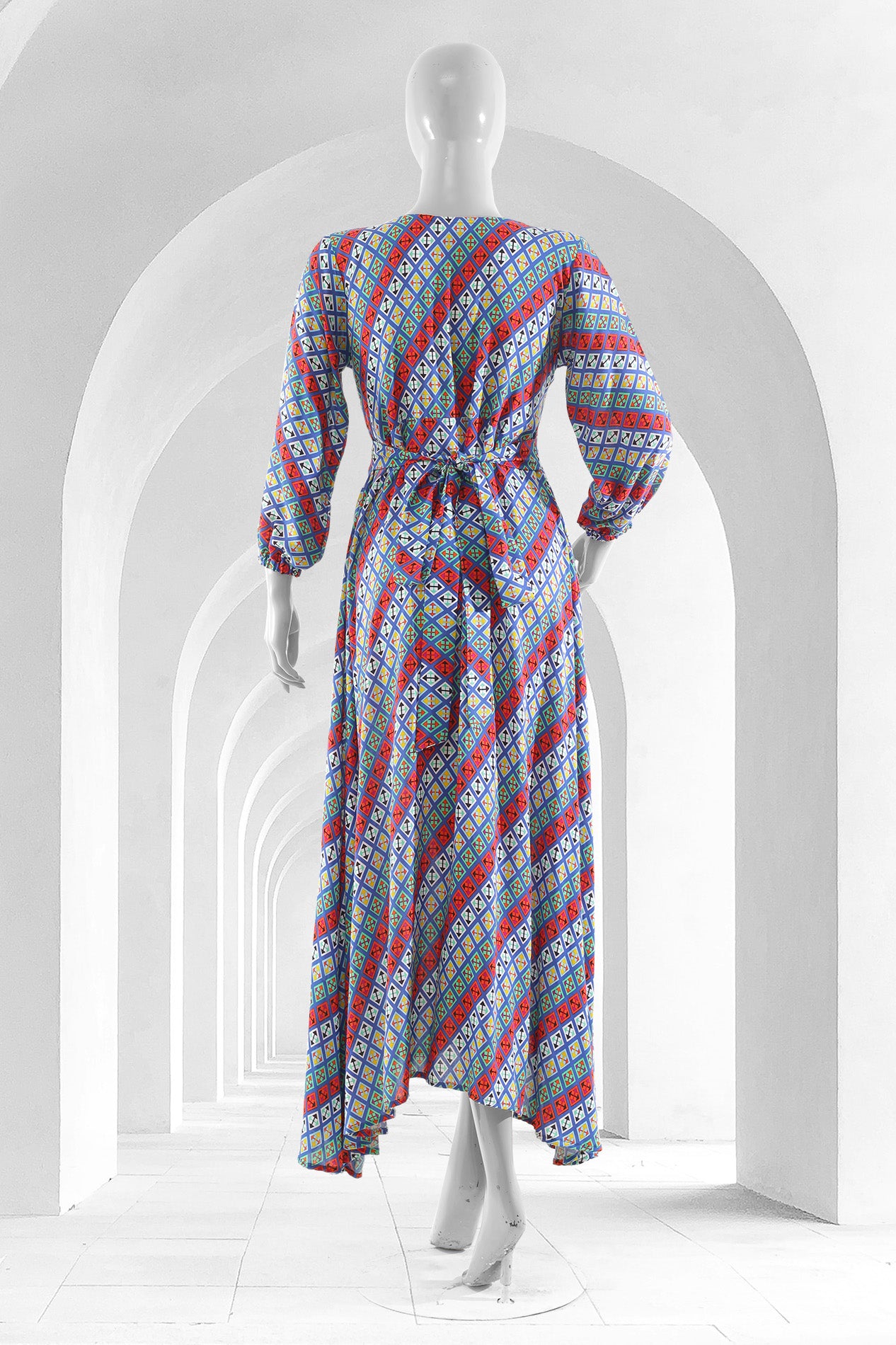 Colourful Abstraction Linen Maxi Top - Stitched