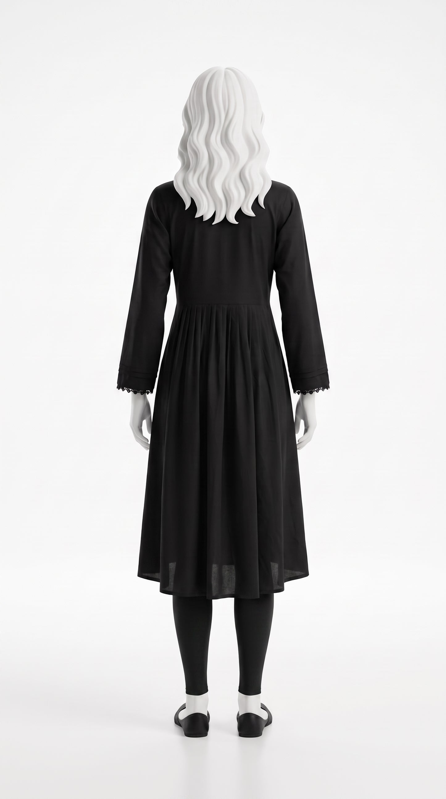 Black coat button maxi