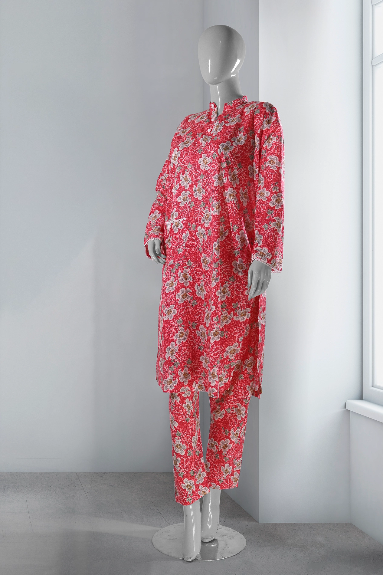 Floral Charm Lace Printed Lawn 2Pcs - Stitched