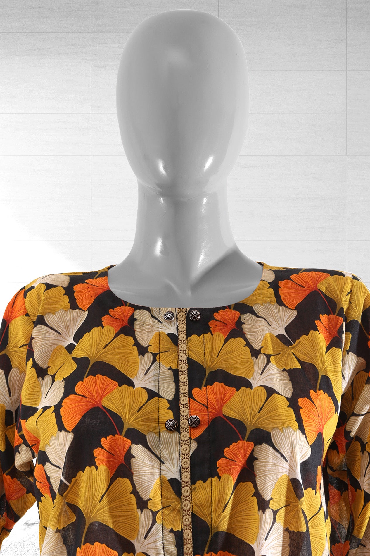 Sunset Blooms Lace 2Pcs Dress - Vibrant floral print on black base with lace details