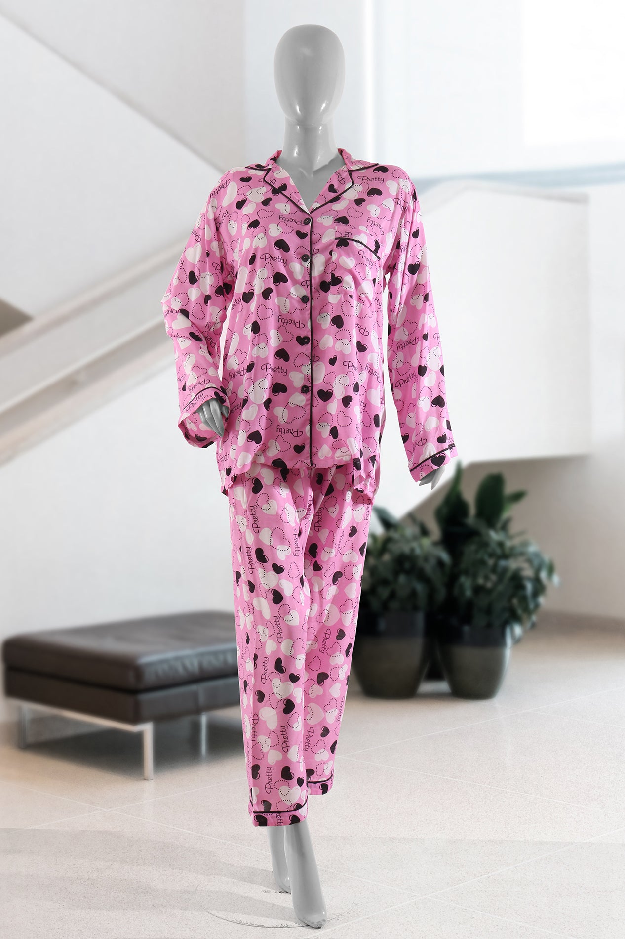 Pretty Heart Printed Sleepwear Stitched BoldStep