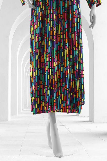 Multi Blossom Linen Maxi Dress