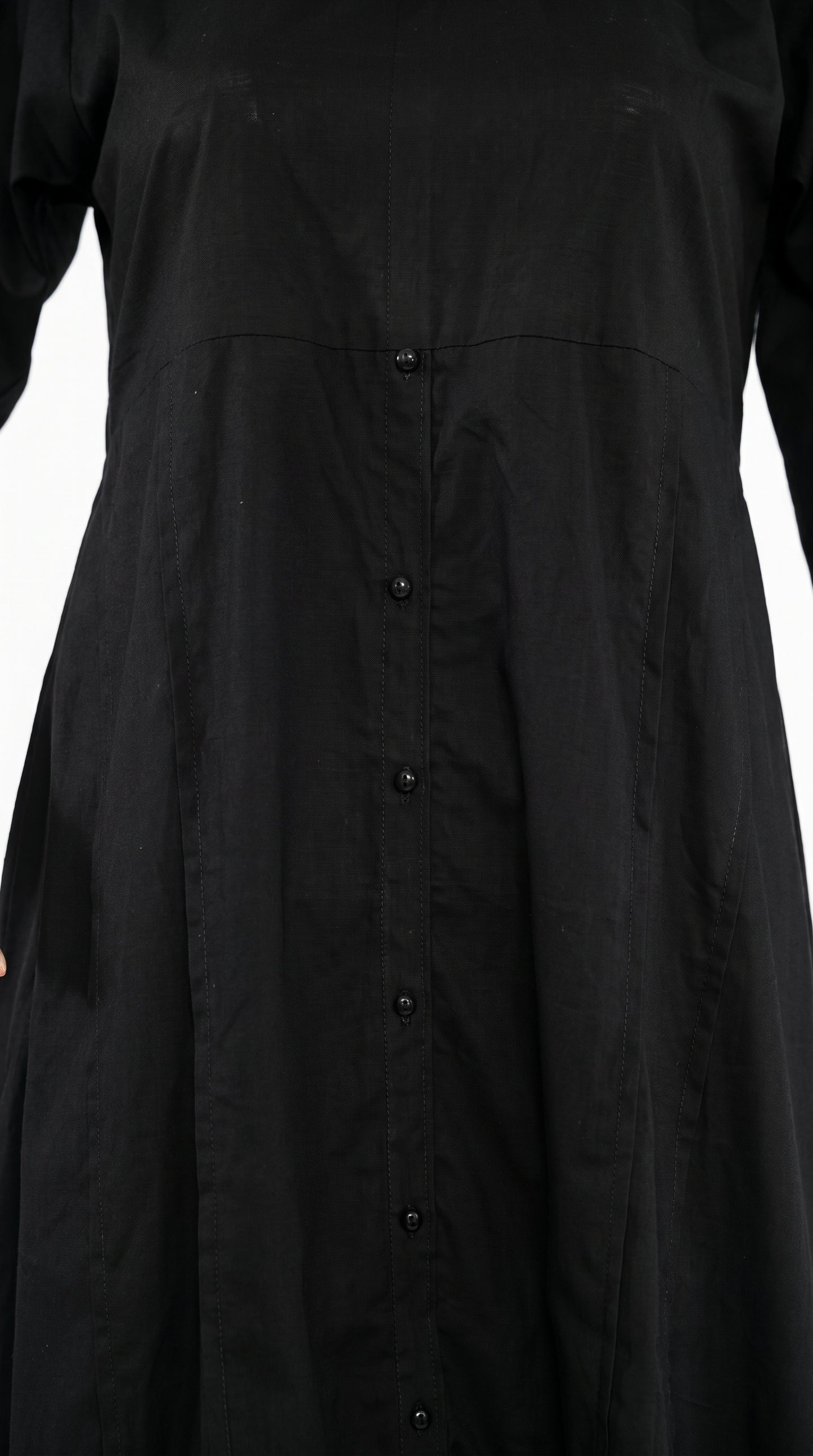 Black coat button maxi