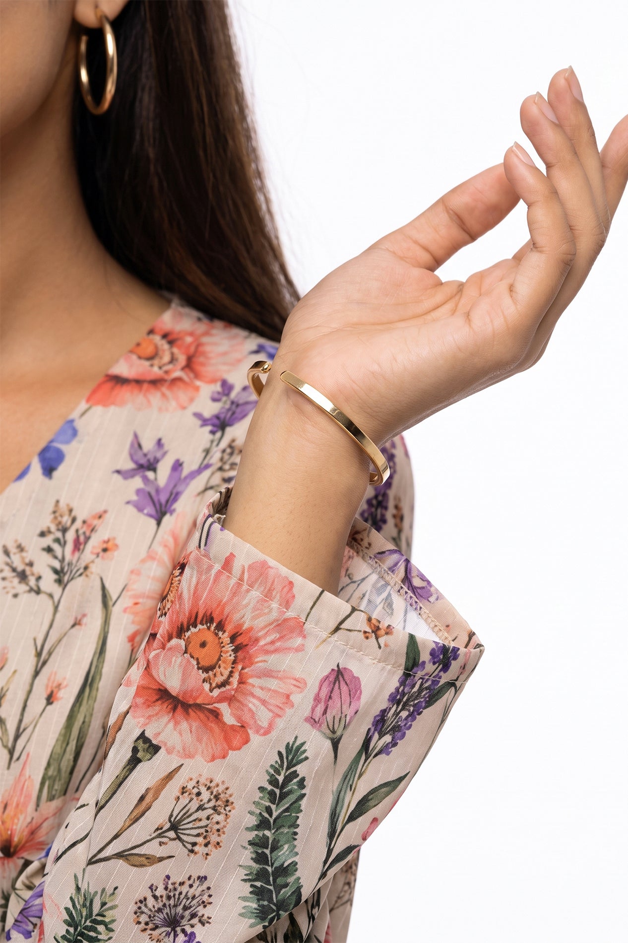 Beige Meadow Botanical Swiss Bana Dora Maxi Dress
