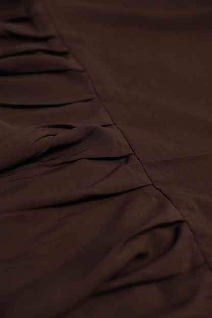 High-Waisted Ruffled Hem Linen Skirt