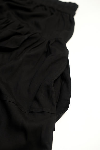 High-Waisted Tiered Linen Skirt with Pockets