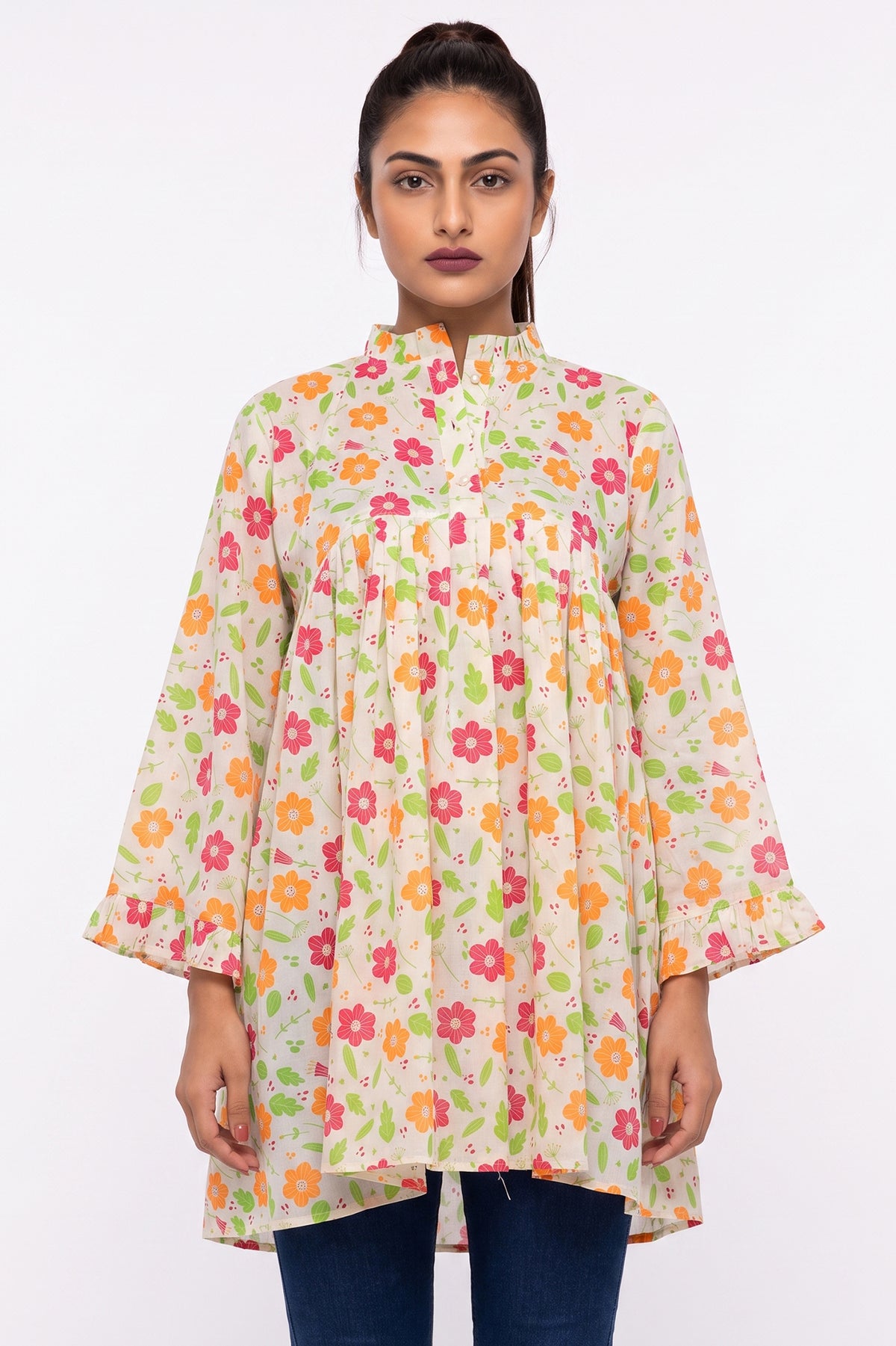 Miniature Flora Lawn Printed Short Frock