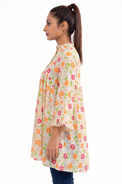 Miniature Flora Lawn Printed Short Frock