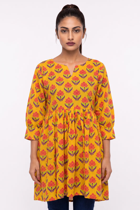 De Lotus Lawn Printed Short Frock