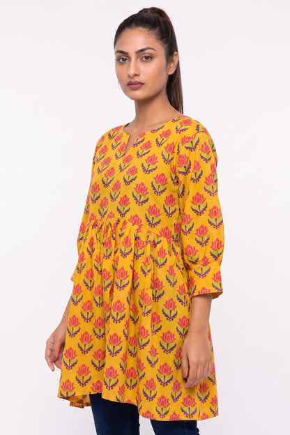 De Lotus Lawn Printed Short Frock