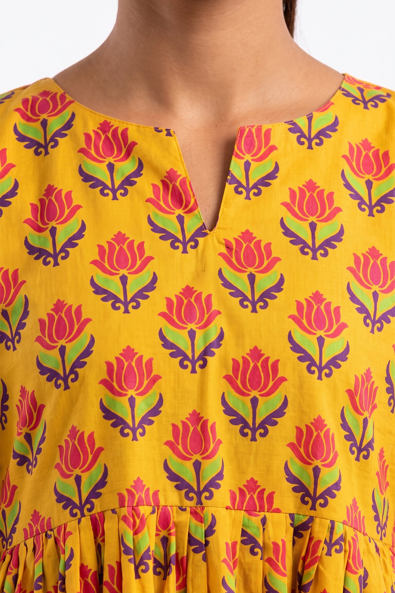 De Lotus Lawn Printed Short Frock