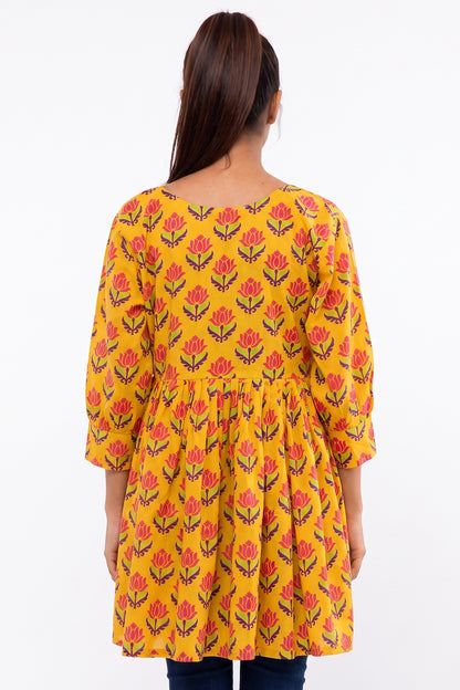 De Lotus Lawn Printed Short Frock
