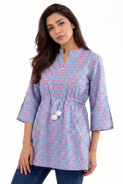 Ikat Lawn Printed Short Kurti