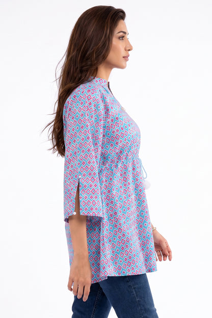 Ikat Lawn Printed Short Kurti