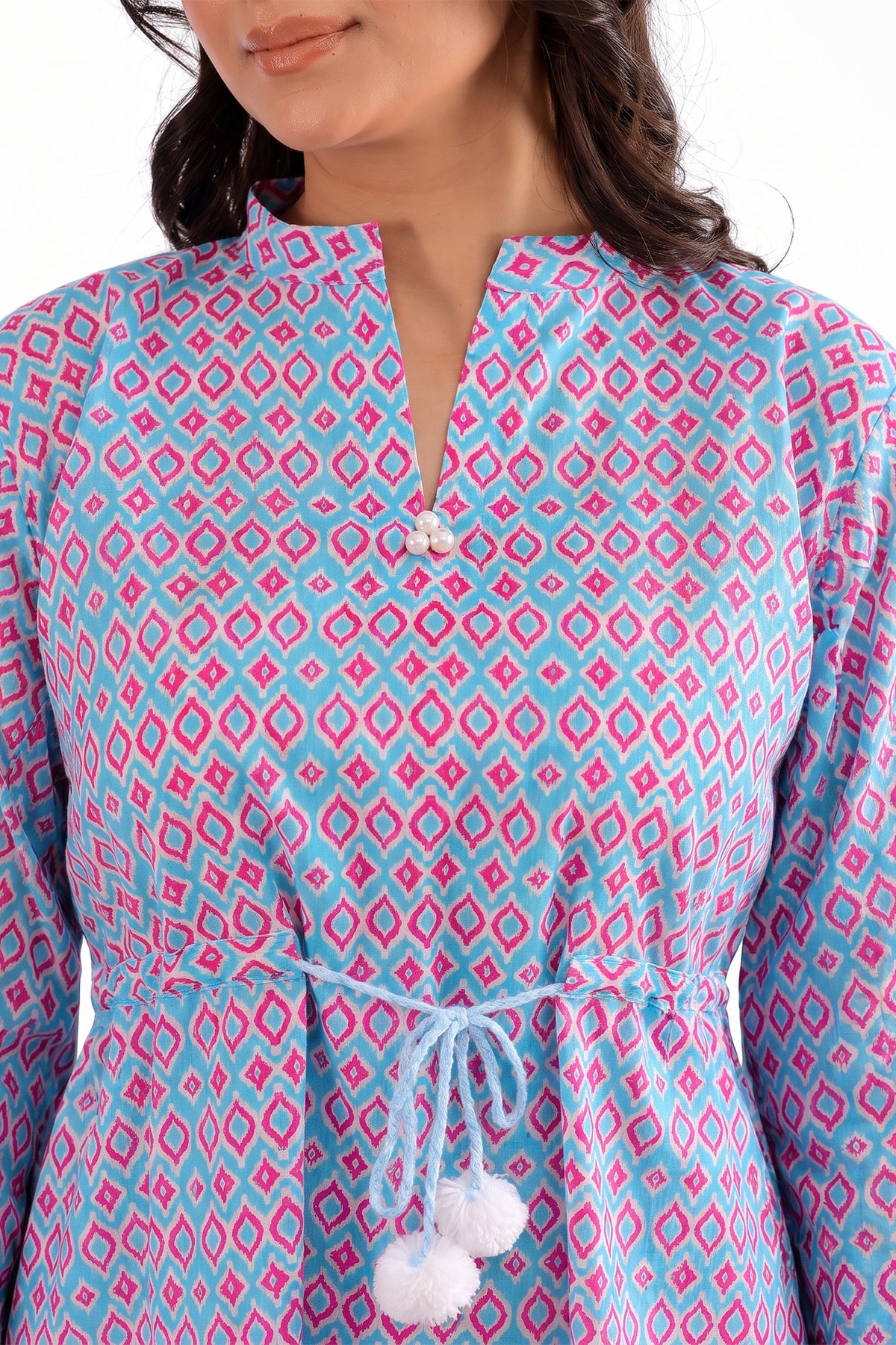 Ikat Lawn Printed Short Kurti