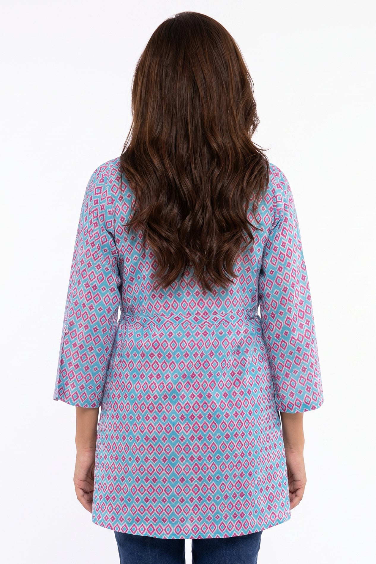 Ikat Lawn Printed Short Kurti