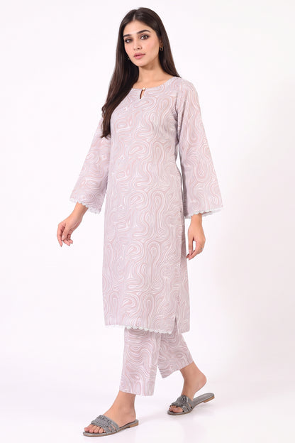 Organic Lines Grey Lawn Co-Ord Set