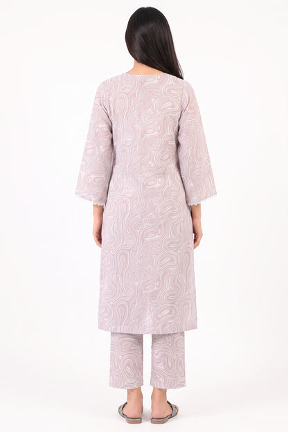 Organic Lines Grey Lawn Co-Ord Set