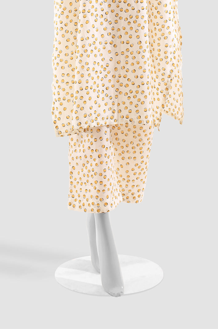 Dotted Sunshine Two-Piece Set - Yellow Dots on White Base - Women's Fashion