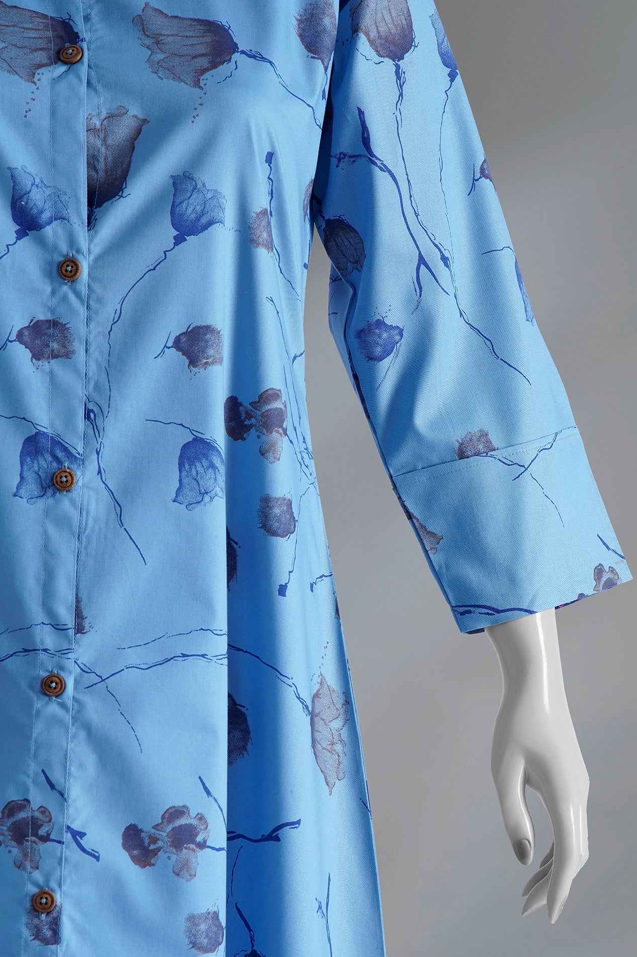Blue Rose Printed Dress